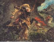 Eugene Delacroix Tiger Hunt oil on canvas